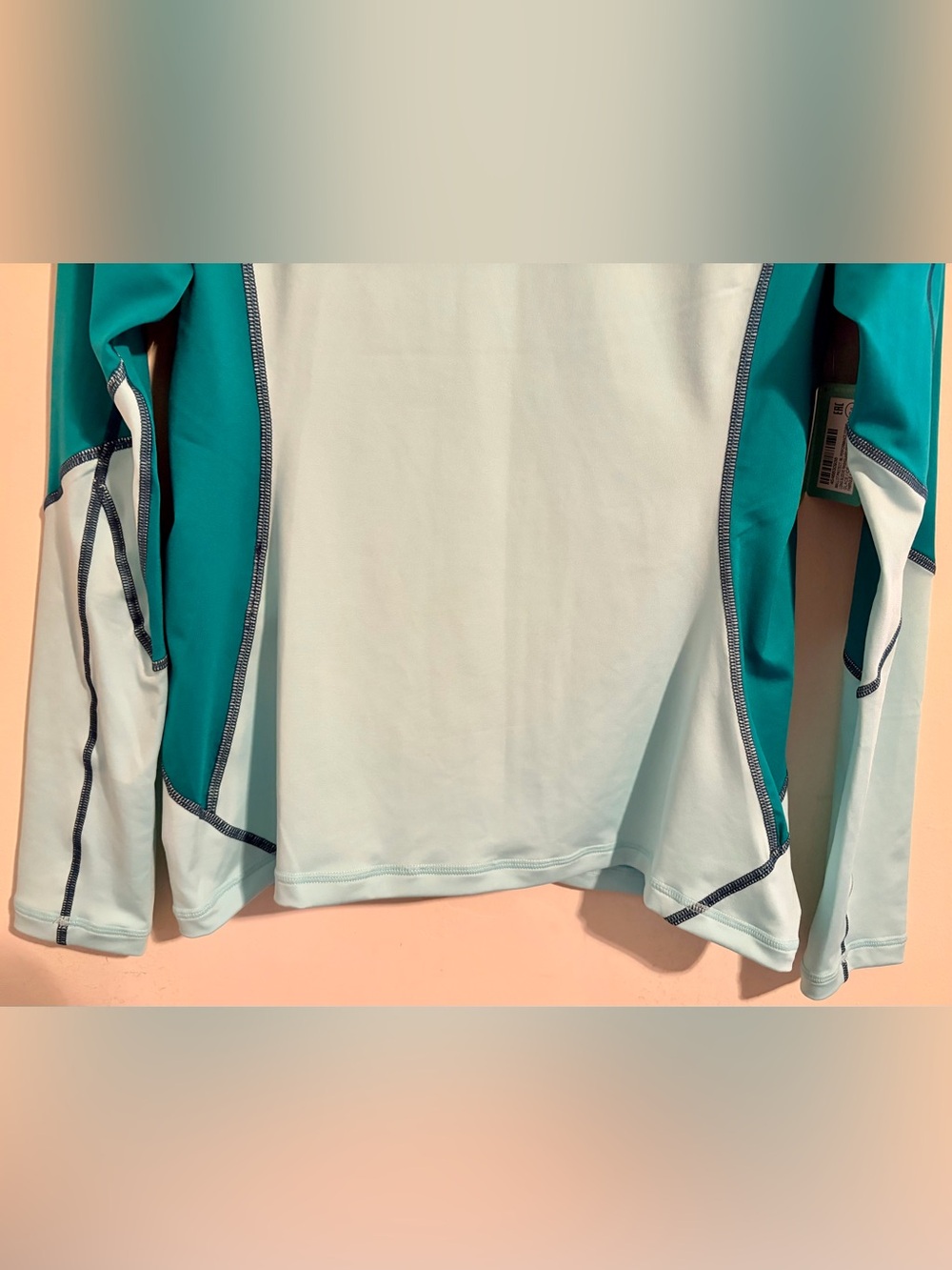 NWT Women’s Sz L Seadoo Full Zip Long Sleeve Swim Rashguard Top Aqua Colorblock - Picture 15 of 16